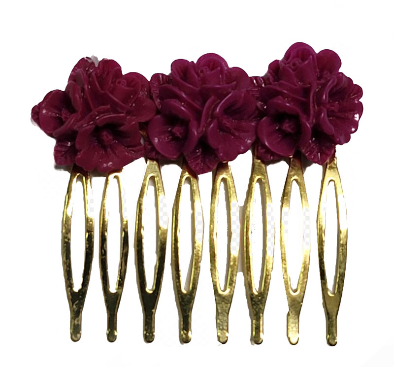 Flamenco Hair Comb with 3 Bougainvillea Flowers 6.612€ #51225PNC020